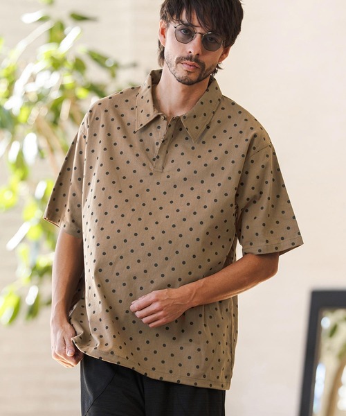 LIBERTY ティーポット柄 ポロシャツ Liberty/リバティ】フラワープリント七分袖シャツ｜メンズファッション