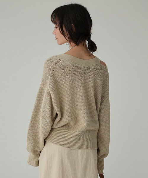 BABYLONE（バビロン）の「編み柄ニットカーデ（カーディガン/ボレロ・レディース・スモークピンク/サンドベージュ・フリー）」の16枚目の写真