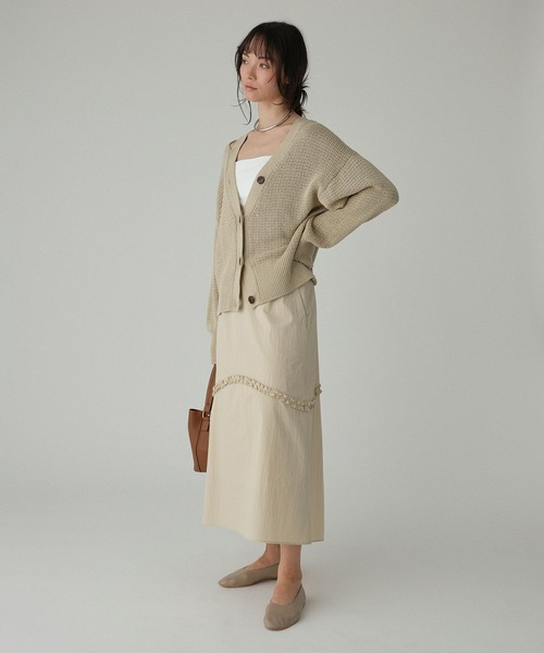 BABYLONE（バビロン）の「編み柄ニットカーデ（カーディガン/ボレロ・レディース・スモークピンク/サンドベージュ・フリー）」の21枚目の写真