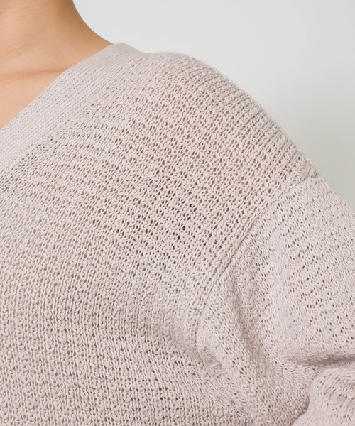 BABYLONE（バビロン）の「編み柄ニットカーデ（カーディガン/ボレロ・レディース・スモークピンク/サンドベージュ・フリー）」の22枚目の写真