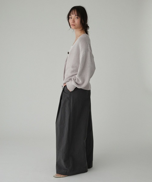 BABYLONE（バビロン）の「編み柄ニットカーデ（カーディガン/ボレロ・レディース・スモークピンク/サンドベージュ・フリー）」の12枚目の写真