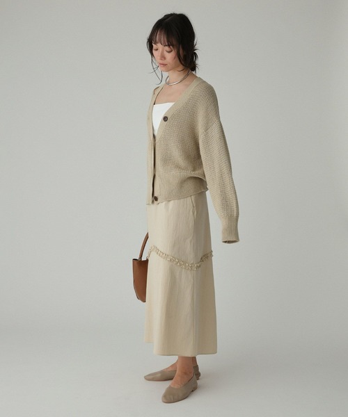 BABYLONE（バビロン）の「編み柄ニットカーデ（カーディガン/ボレロ・レディース・スモークピンク/サンドベージュ・フリー）」の19枚目の写真