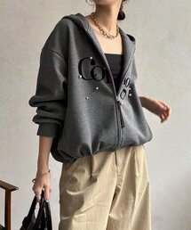 【WEB限定】パール＋ロゴジップパーカー