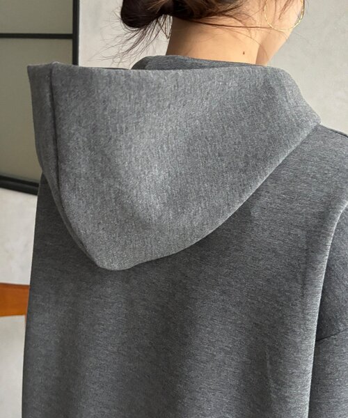 DouDou(ドゥドゥ)の「【WEB限定】パール+ロゴジップパーカー(Tシャツ/カットソー・レディース・チャコールグレー/グレー/オフホワイト・FREE)」の17枚目の写真