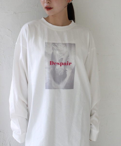 Meli rich（メリーリッチ）の「ウーマンプリント天竺ロンT（Tシャツ/カットソー・レディース・ホワイト系2/ホワイト系1/ホワイト系3・FREE）」の11枚目の写真