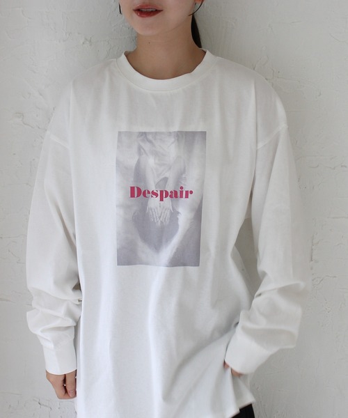 Meli rich（メリーリッチ）の「ウーマンプリント天竺ロンT（Tシャツ/カットソー・レディース・ホワイト系2/ホワイト系1/ホワイト系3・FREE）」の12枚目の写真