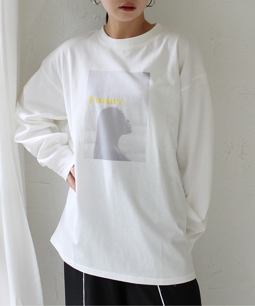 Meli rich（メリーリッチ）の「ウーマンプリント天竺ロンT（Tシャツ/カットソー・レディース・ホワイト系2/ホワイト系1/ホワイト系3・FREE）」の14枚目の写真