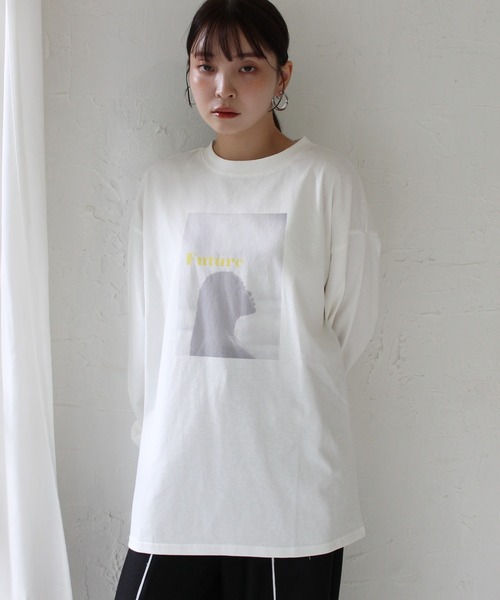 Meli rich（メリーリッチ）の「ウーマンプリント天竺ロンT（Tシャツ/カットソー・レディース・ホワイト系2/ホワイト系1/ホワイト系3・FREE）」の16枚目の写真