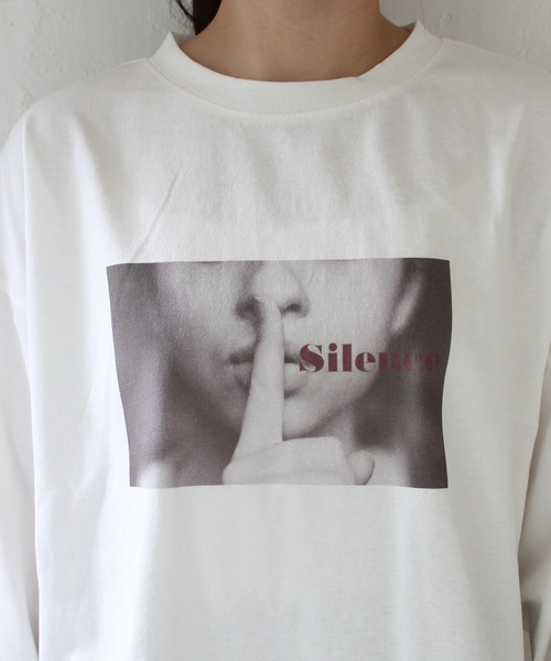 Meli rich（メリーリッチ）の「ウーマンプリント天竺ロンT（Tシャツ/カットソー・レディース・ホワイト系2/ホワイト系1/ホワイト系3・FREE）」の4枚目の写真