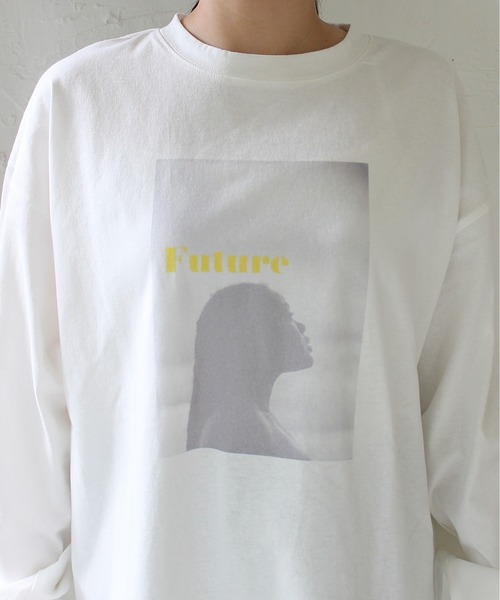 Meli rich（メリーリッチ）の「ウーマンプリント天竺ロンT（Tシャツ/カットソー・レディース・ホワイト系2/ホワイト系1/ホワイト系3・FREE）」の13枚目の写真