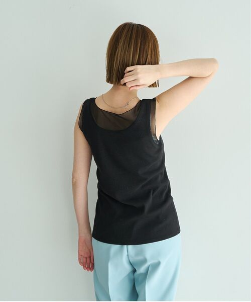 YECCA VECCA（イェッカヴェッカ）の「チュールMIXリブインナー（タンクトップ・レディース・アイボリー/ブラック/ベージュ・FREE）」の13枚目の写真