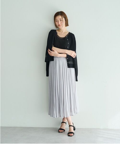 YECCA VECCA（イェッカヴェッカ）の「チュールMIXリブインナー（タンクトップ・レディース・アイボリー/ブラック/ベージュ・FREE）」の17枚目の写真