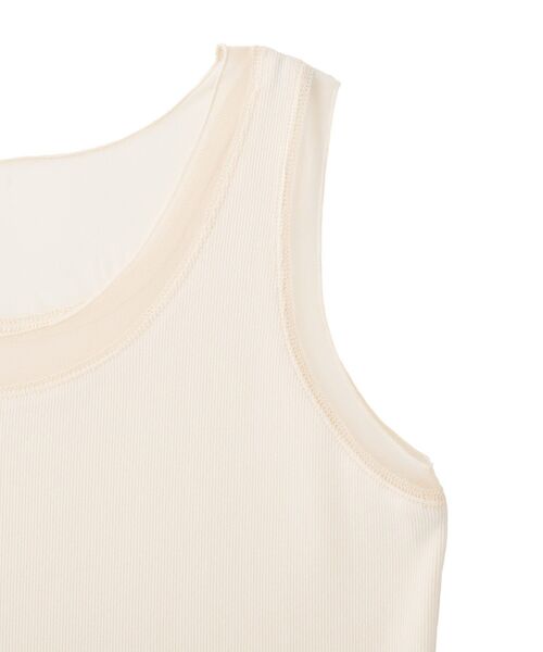 YECCA VECCA（イェッカヴェッカ）の「チュールMIXリブインナー（タンクトップ・レディース・アイボリー/ブラック/ベージュ・FREE）」の21枚目の写真