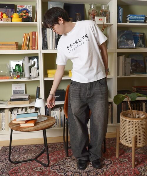 FFEIN(フェイン)の「【FFEIN(フェイン)】手書き刺繍ロゴショート丈Tシャツ/ Tシャツ クルーネック 半袖 刺繍 【短丈】(Tシャツ/カットソー・メンズ・レモンイエロー/ネイビー/ロイヤルブルー/ホワイト・SMALL/MEDIUM/LARGE)」の7枚目の写真