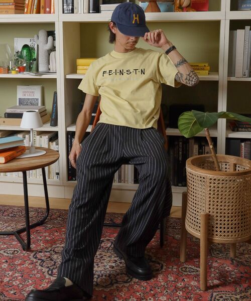 FFEIN(フェイン)の「【FFEIN(フェイン)】手書き刺繍ロゴショート丈Tシャツ/ Tシャツ クルーネック 半袖 刺繍 【短丈】(Tシャツ/カットソー・メンズ・レモンイエロー/ネイビー/ロイヤルブルー/ホワイト・SMALL/MEDIUM/LARGE)」の9枚目の写真
