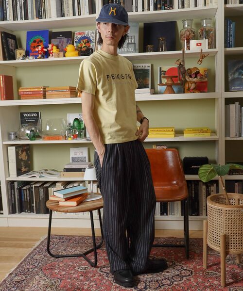 FFEIN(フェイン)の「【FFEIN(フェイン)】手書き刺繍ロゴショート丈Tシャツ/ Tシャツ クルーネック 半袖 刺繍 【短丈】(Tシャツ/カットソー・メンズ・レモンイエロー/ネイビー/ロイヤルブルー/ホワイト・SMALL/MEDIUM/LARGE)」の13枚目の写真