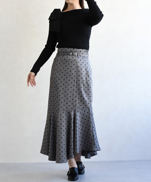 31 Sons de mode（トランテアン　ソン　ドゥ　モード）の「2026春夏新作 アシメリボンニットプルオーバー（ニット/セーター・レディース・ブラウン/ブラック/オフホワイト・ﾌﾘ-）」の13枚目の写真