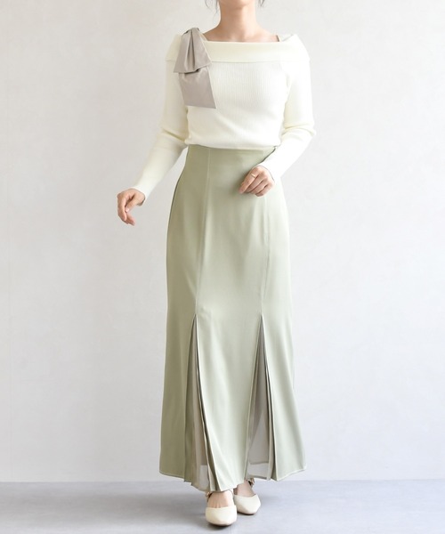 31 Sons de mode（トランテアン　ソン　ドゥ　モード）の「2026春夏新作 アシメリボンニットプルオーバー（ニット/セーター・レディース・ブラウン/ブラック/オフホワイト・ﾌﾘ-）」の21枚目の写真