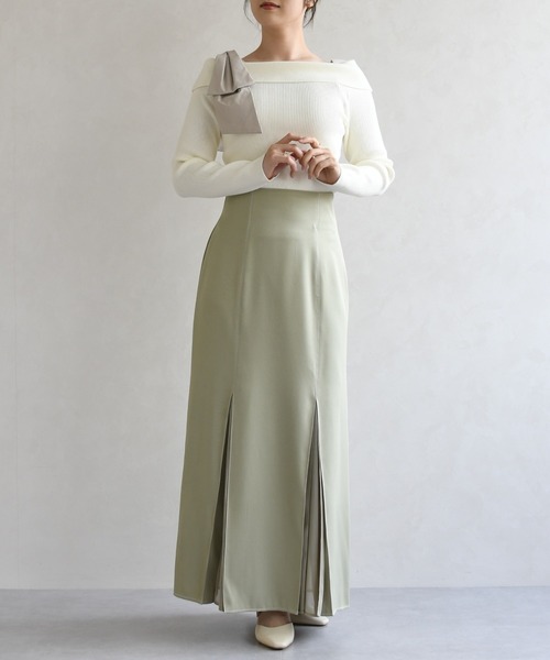 31 Sons de mode（トランテアン　ソン　ドゥ　モード）の「2026春夏新作 アシメリボンニットプルオーバー（ニット/セーター・レディース・ブラウン/ブラック/オフホワイト・ﾌﾘ-）」の22枚目の写真