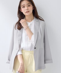 INDIVI | 【洗える／UVケア／麻調】シングルジャケット(テーラードジャケット)