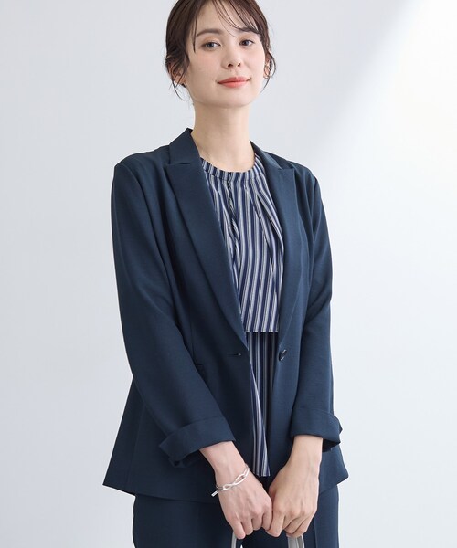 INDIVI（インディヴィ）の「【洗える／UVケア／麻調】シングルジャケット（テーラードジャケット・レディース・ネイビー/ライトグレー/ブラウン系その他・40/38/36/15 /13/12/03/05）」の14枚目の写真