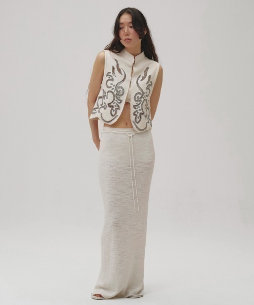 TODAYFUL(トゥデイフル)の「Cut Lace Twill Vest(ベスト・レディース・ブラック/キナリ・FREE)」の3枚目の写真