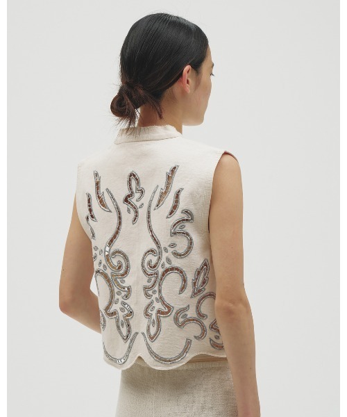 TODAYFUL(トゥデイフル)の「Cut Lace Twill Vest(ベスト・レディース・ブラック/キナリ・FREE)」の14枚目の写真