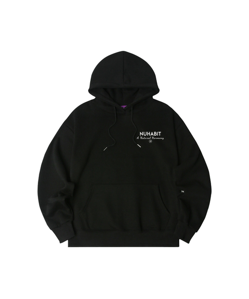 NUHABIT(ニューハビット)の「N/H ハーモニー ITS MINE オーバーサイズ 裏起毛 フードパーカー_ブラック (GOH4-4NH1192)(パーカー・メンズ・ブラック・LARGE/MEDIUM/X-LARGE)」の1枚目の写真