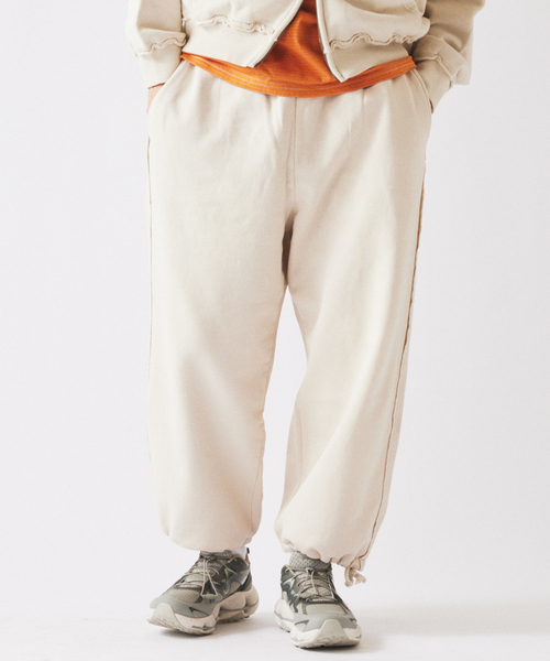 JOURNAL STANDARD relume（ジャーナルスタンダード　レリューム）の「ラフカット フェード加工 スウェットパンツ（スウェットパンツ・メンズ・ベージュ/サックスブルー/ライトグリーン/ピンク・MEDIUM/LARGE）」の10枚目の写真