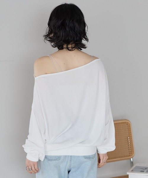 SOTT(ソット)の「シアー裏毛オフショルPO(Tシャツ/カットソー・レディース・オフホワイト/ブラック・FREE)」の7枚目の写真