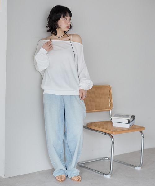 SOTT(ソット)の「シアー裏毛オフショルPO(Tシャツ/カットソー・レディース・オフホワイト/ブラック・FREE)」の11枚目の写真