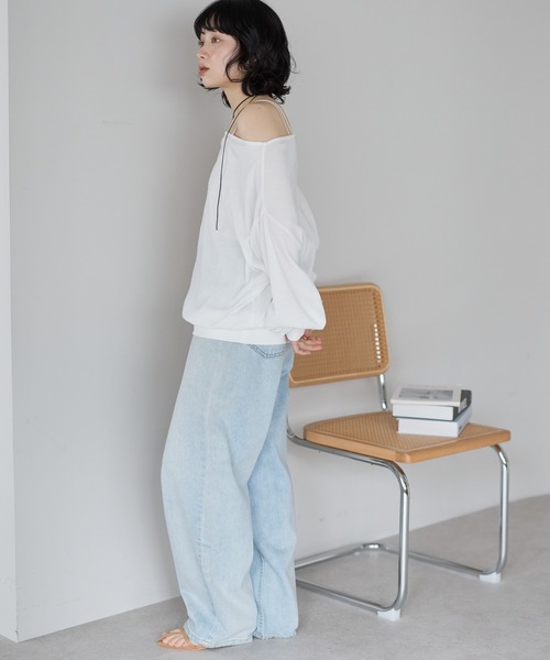 SOTT(ソット)の「シアー裏毛オフショルPO(Tシャツ/カットソー・レディース・オフホワイト/ブラック・FREE)」の12枚目の写真