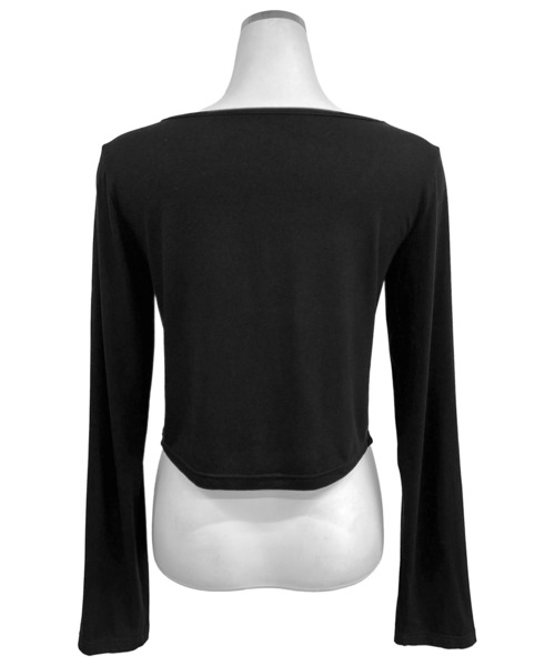 FOLLOWIN(フォロウィン)の「【FLW MADE/前後2way】ストラップ デザイントップス(Tシャツ/カットソー・レディース・ブラック・FREE)」の2枚目の写真