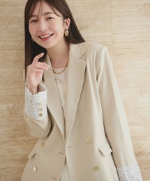 natural couture | 袖口レース付きジャケット(テーラードジャケット)