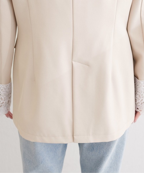 natural couture（ナチュラルクチュール）の「袖口レース付きジャケット（テーラードジャケット・レディース・ブラック/グレー/ネイビー/ベージュ・FREE）」の19枚目の写真