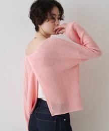 EMMA　ROUGE VIF | 【一部店舗限定】バックスリットゆるメッシュニット/春服/バッグシャン/大人カジュアル/手洗い可能(ニット/セーター)