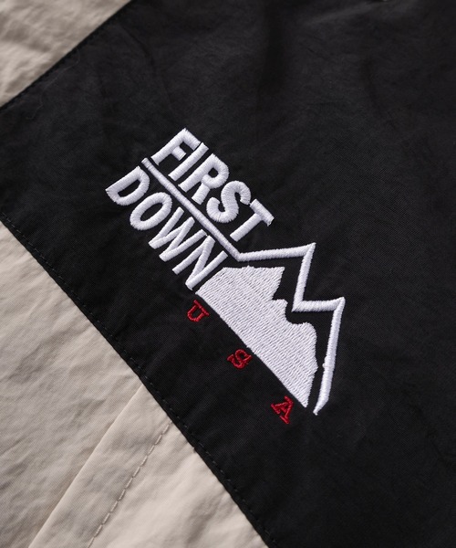 FIRST DOWN（ファーストダウン）の「【76】 【FIRST DOWN USA/ファーストダウン USA】ワンポイントロゴ刺繍 モータウンジャケット/マウンテンパーカー/ナイロンジャケット/ドローコード付/撥水（マウンテンパーカー・メンズ・オフホワイト/ブルー/ブラック系その他/ブラック/ブラック系その他2/グリーン/キャメル・M/L/XL）」の13枚目の写真