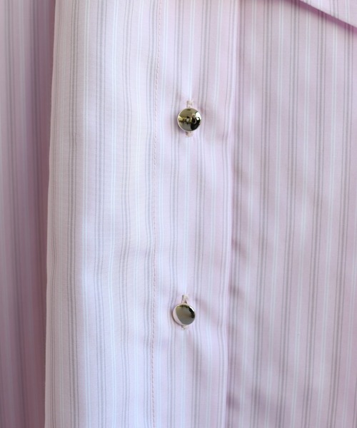 31 Sons de mode（トランテアン　ソン　ドゥ　モード）の「2026春夏新作 パフスリーブシャツワンピース（ワンピース・レディース・ベージュ/ネイビー/ピンク系/ブルー・S/M）」の20枚目の写真