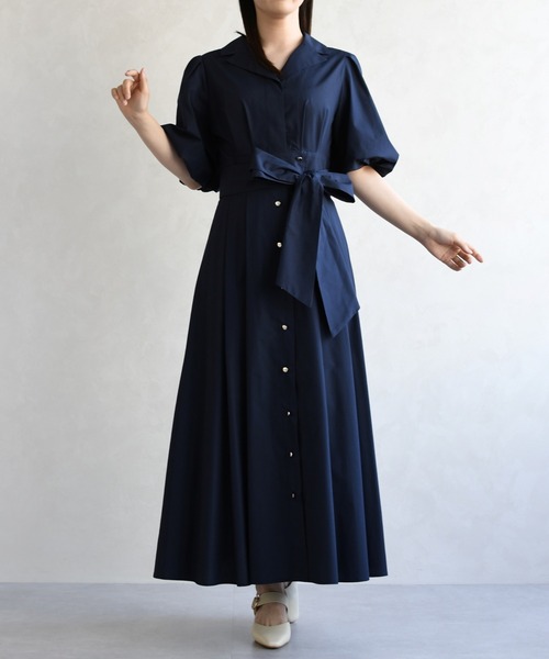 31 Sons de mode（トランテアン　ソン　ドゥ　モード）の「2026春夏新作 パフスリーブシャツワンピース（ワンピース・レディース・ベージュ/ネイビー/ピンク系/ブルー・S/M）」の13枚目の写真