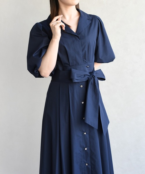 31 Sons de mode（トランテアン　ソン　ドゥ　モード）の「2026春夏新作 パフスリーブシャツワンピース（ワンピース・レディース・ベージュ/ネイビー/ピンク系/ブルー・S/M）」の15枚目の写真