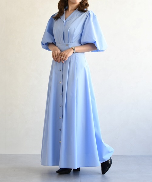 31 Sons de mode（トランテアン　ソン　ドゥ　モード）の「2026春夏新作 パフスリーブシャツワンピース（ワンピース・レディース・ベージュ/ネイビー/ピンク系/ブルー・S/M）」の17枚目の写真