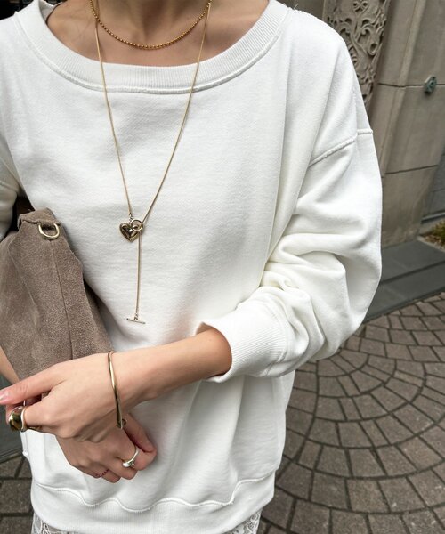 DouDou（ドゥドゥ）の「【インフルエンサーOKOCHI企画】リバーシブルロゴスウェット（Tシャツ/カットソー・レディース・ピンク/ネイビー/グレー/オフホワイト・FREE）」の13枚目の写真