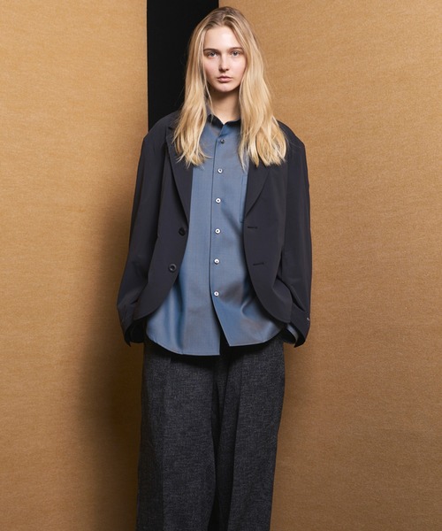 MAISON SPECIAL(メゾンスペシャル)の「《UNISEX》【PERTEX】Single 2B Prime-Over Tailored Jacket/【パーテックス】シングル2Bプライムオーバーテーラードジャケット【MAISON SPECIAL/メゾンスペシャル】■セットアップ対応■(テーラードジャケット・メンズ・ブラック/グレー/チャコールグレー・0/1/2)」の5枚目の写真