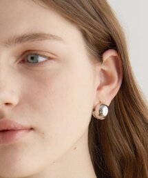 one touch ball earrings (E005_silver large)