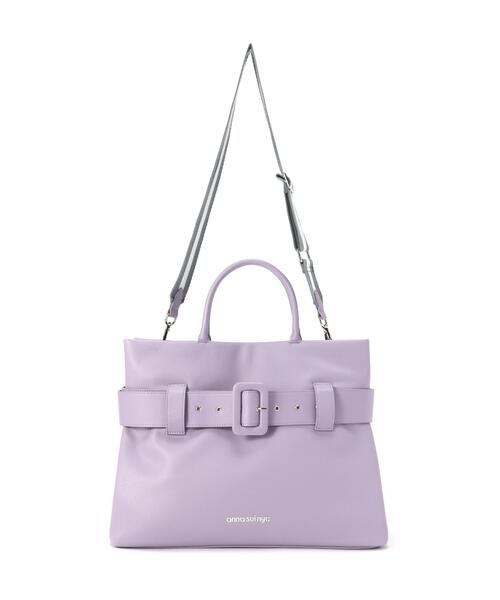 ANNA SUI NYC（アナ スイ エヌ ワイ シー）の「ANNA SUI NYC/アナ スイ エヌワイシー/レトロベルトバッグ（トートバッグ・レディース・ブラック/モスグリーン/ラベンダー・F）」の4枚目の写真