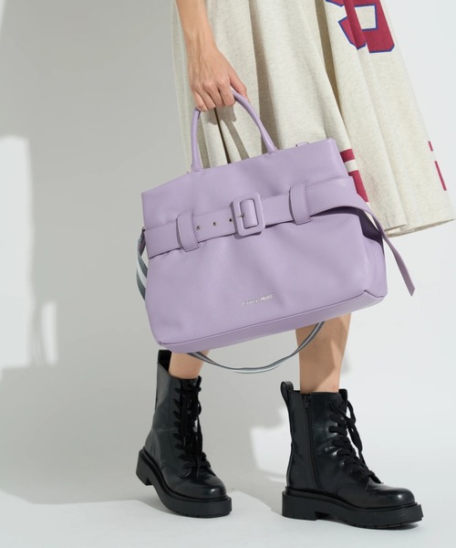 ANNA SUI NYC（アナ スイ エヌ ワイ シー）の「ANNA SUI NYC/アナ スイ エヌワイシー/レトロベルトバッグ（トートバッグ・レディース・ブラック/モスグリーン/ラベンダー・F）」の3枚目の写真