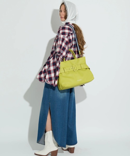 ANNA SUI NYC（アナ スイ エヌ ワイ シー）の「ANNA SUI NYC/アナ スイ エヌワイシー/レトロベルトバッグ（トートバッグ・レディース・ブラック/モスグリーン/ラベンダー・F）」の6枚目の写真