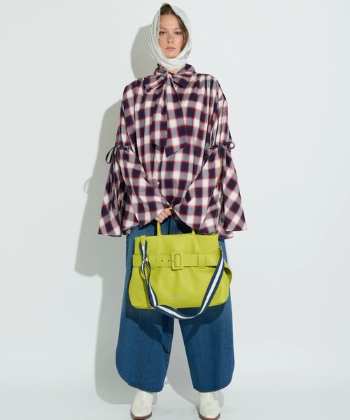 ANNA SUI NYC（アナ スイ エヌ ワイ シー）の「ANNA SUI NYC/アナ スイ エヌワイシー/レトロベルトバッグ（トートバッグ・レディース・ブラック/モスグリーン/ラベンダー・F）」の5枚目の写真