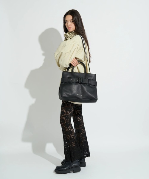 ANNA SUI NYC（アナ スイ エヌ ワイ シー）の「ANNA SUI NYC/アナ スイ エヌワイシー/レトロベルトバッグ（トートバッグ・レディース・ブラック/モスグリーン/ラベンダー・F）」の13枚目の写真