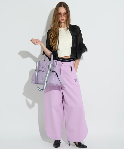 ANNA SUI NYC（アナ スイ エヌ ワイ シー）の「ANNA SUI NYC/アナ スイ エヌワイシー/レトロベルトバッグ（トートバッグ・レディース・ブラック/モスグリーン/ラベンダー・F）」の18枚目の写真